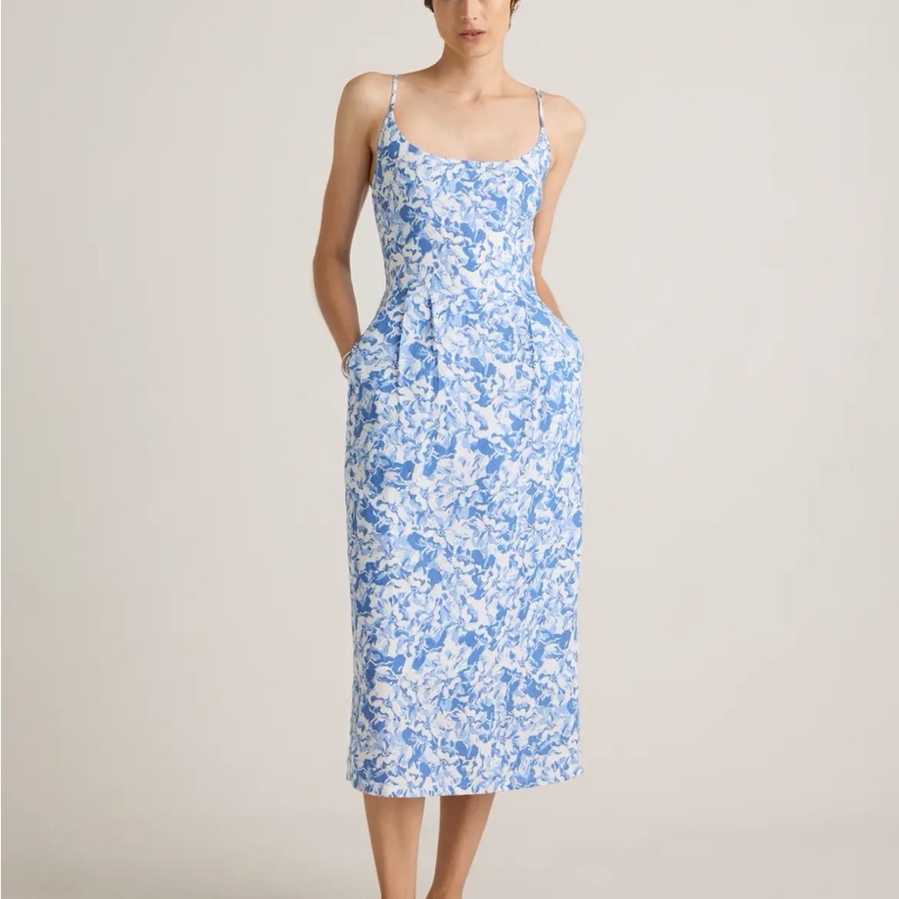 Quince 100% European Linen Scoop Neck Midi Dress